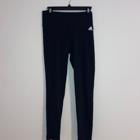 adidas Pants - Adidas black on black 3 stripe leggings